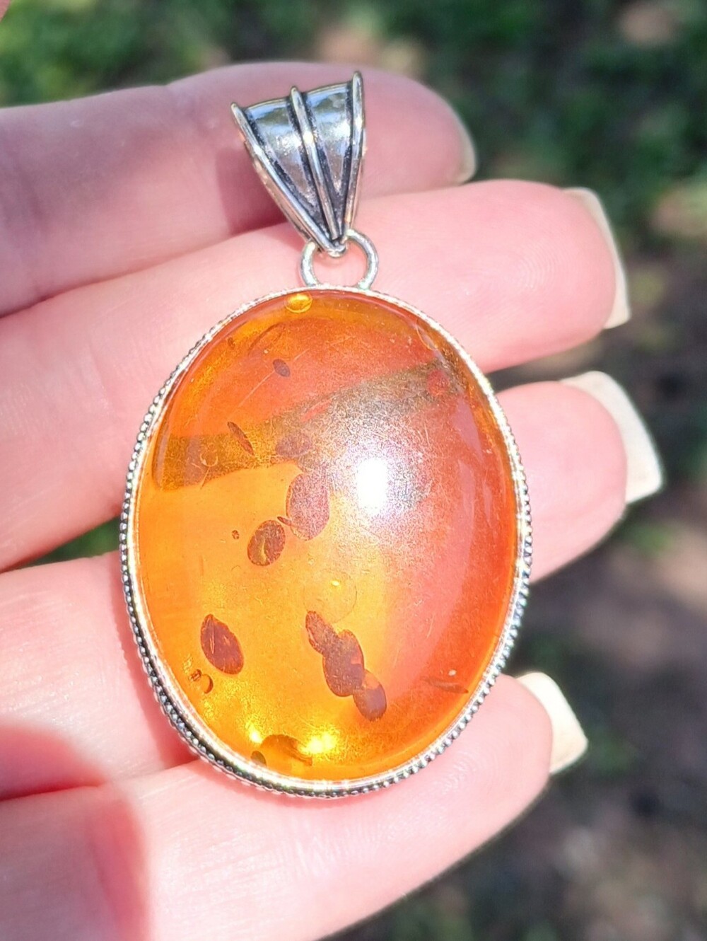 New Oversized Amber 925 Silver Pendant. - Picture 6 of 10